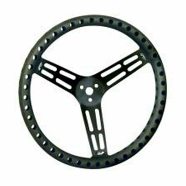 Slugfest Supplies 52-56838 15 in. Ultra Lightweight Uncoated Black Aluminum Steering Wheel - Drilled SL3624551